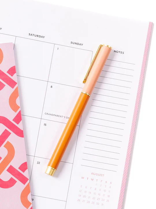 Snap Cap Pen - Coral Colorblock