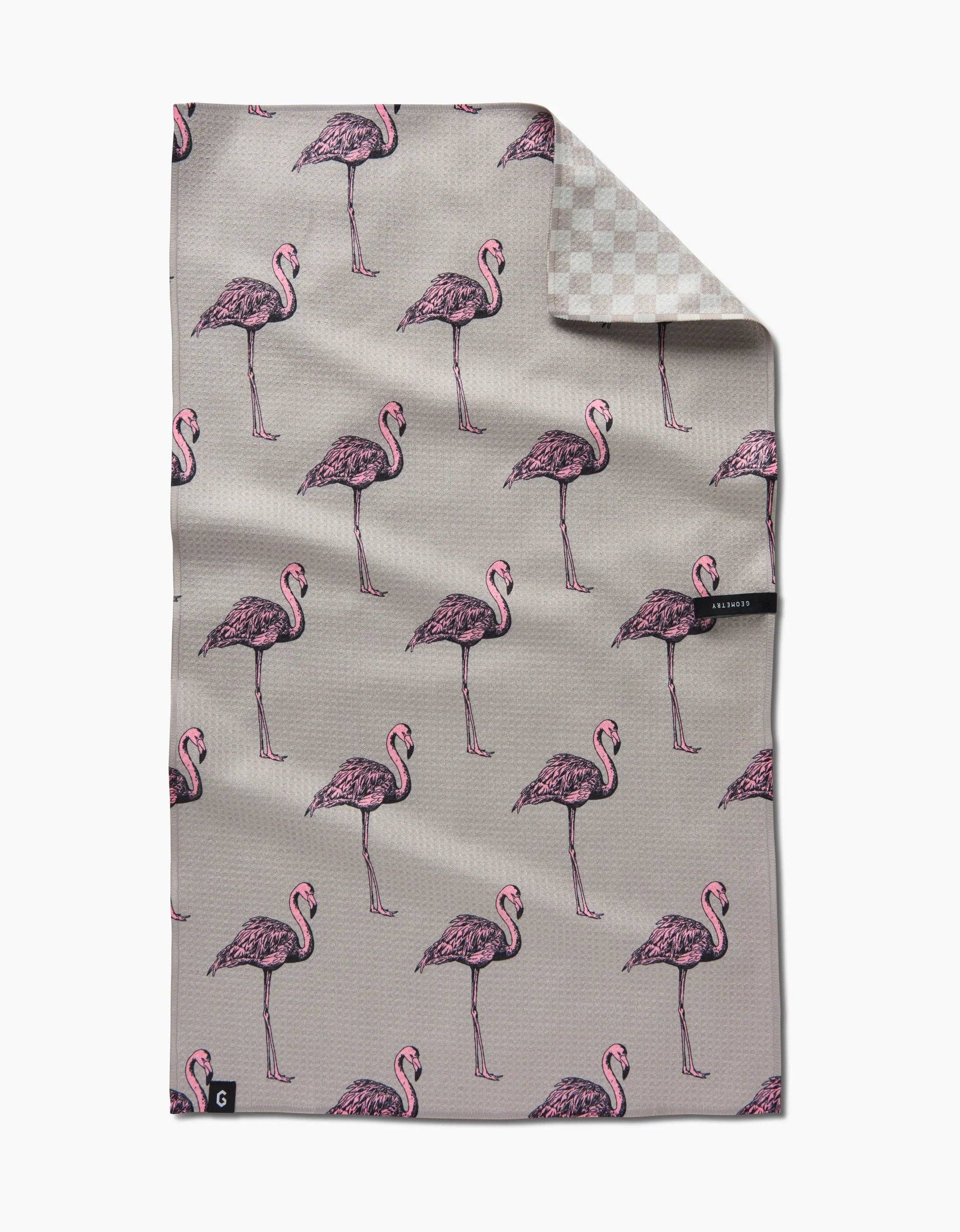 Flamingo Dance Double Sided Tea Towel