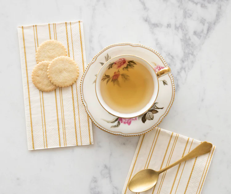 Antique Gold Stripe Paper Napkins