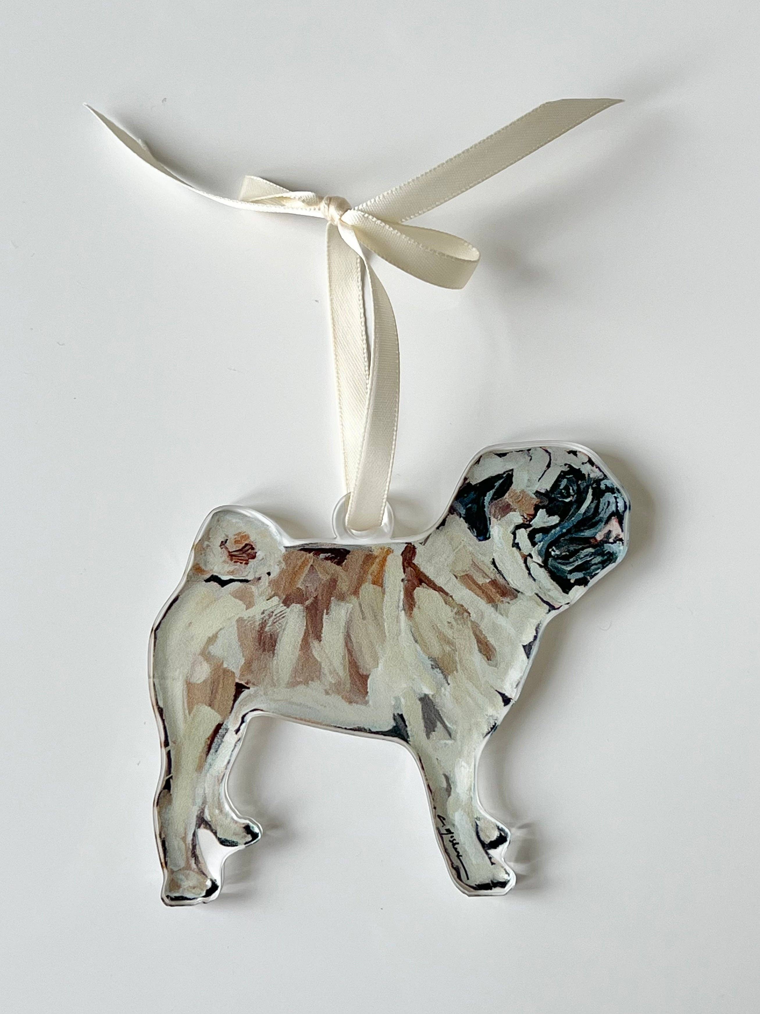 Pug Fawn Acrylic Ornament