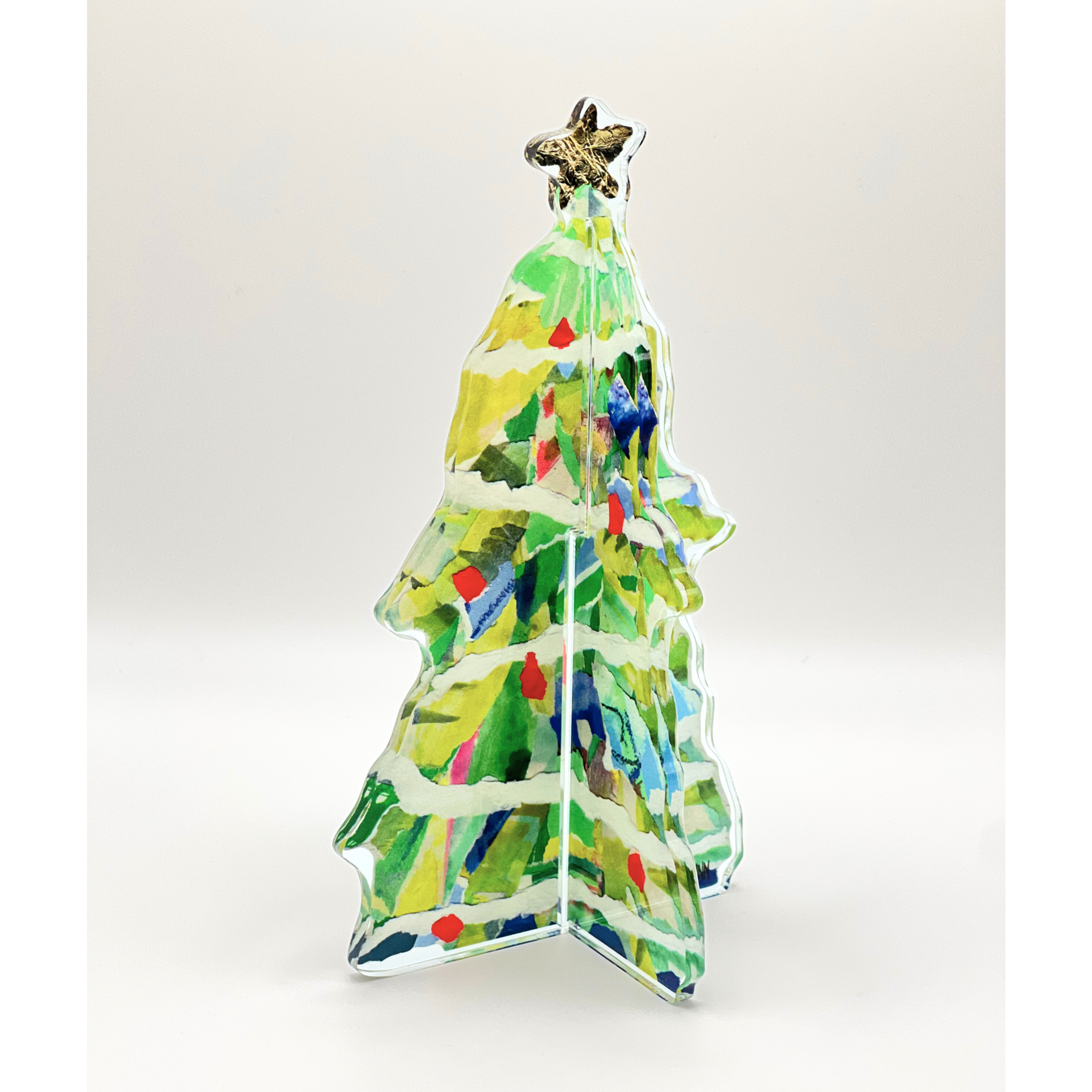 Acrylic Adorned Christmas Tree Collection: Bright green- 3 D