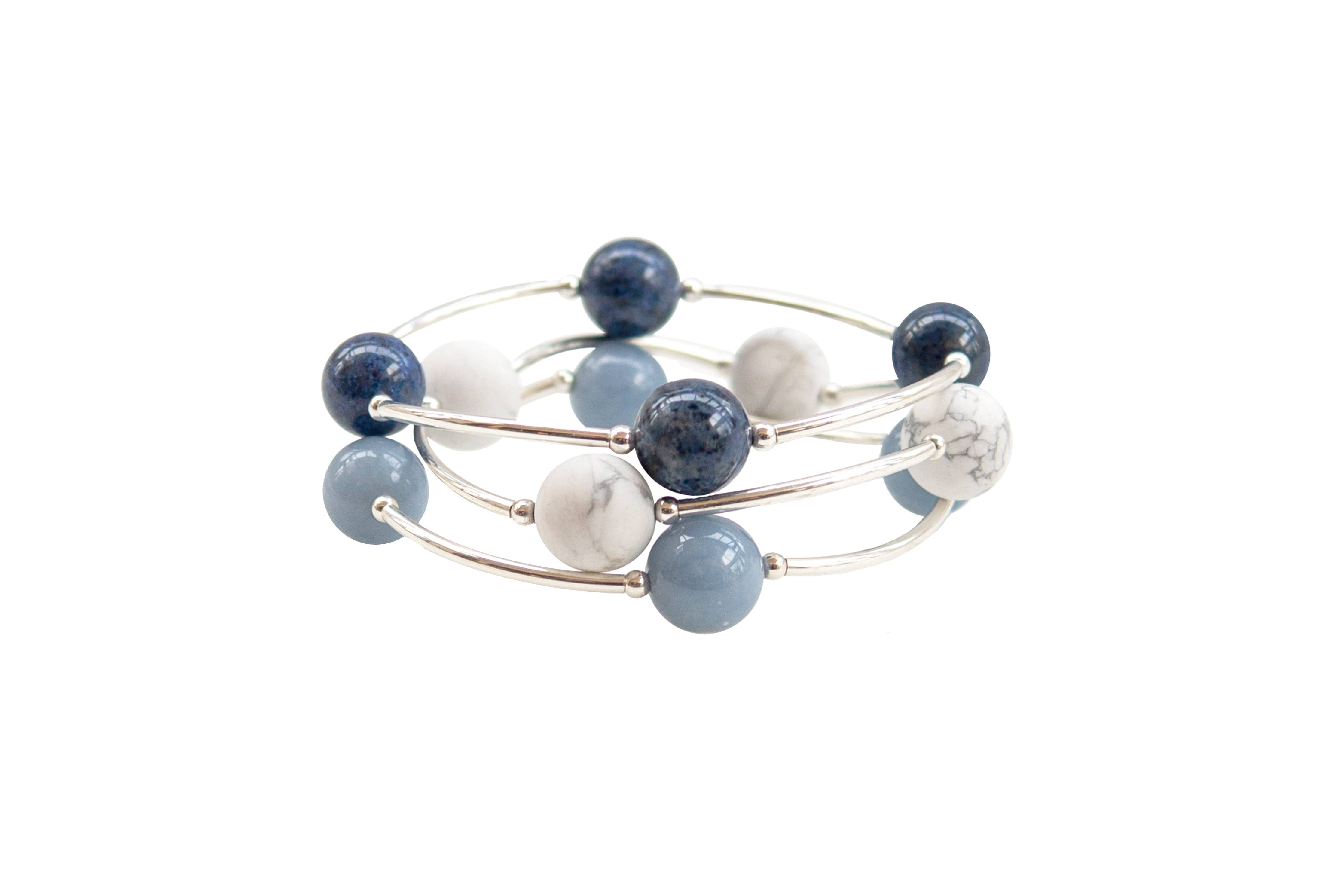 12mm Denim (Dumortierite) Blessing Bracelet: S