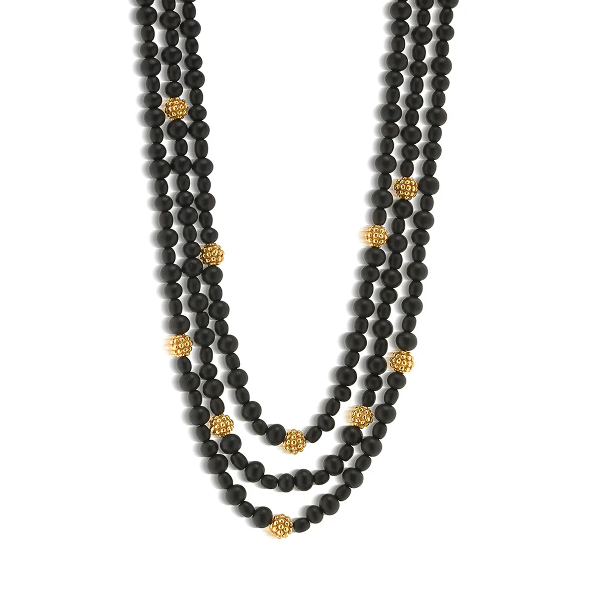 Berry 3-Strand Necklace, 18"+2" - Ebony