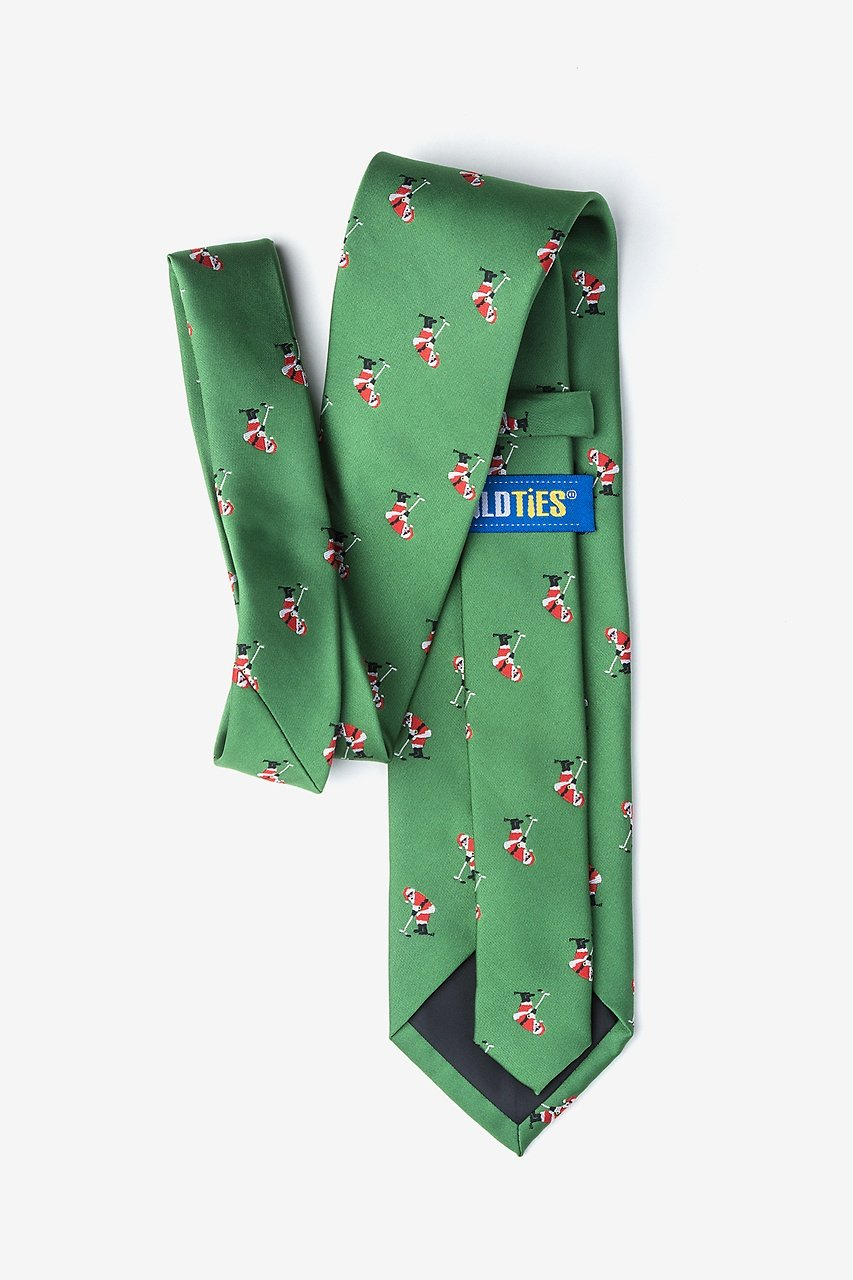 Green Microfiber Santa Golf Tie