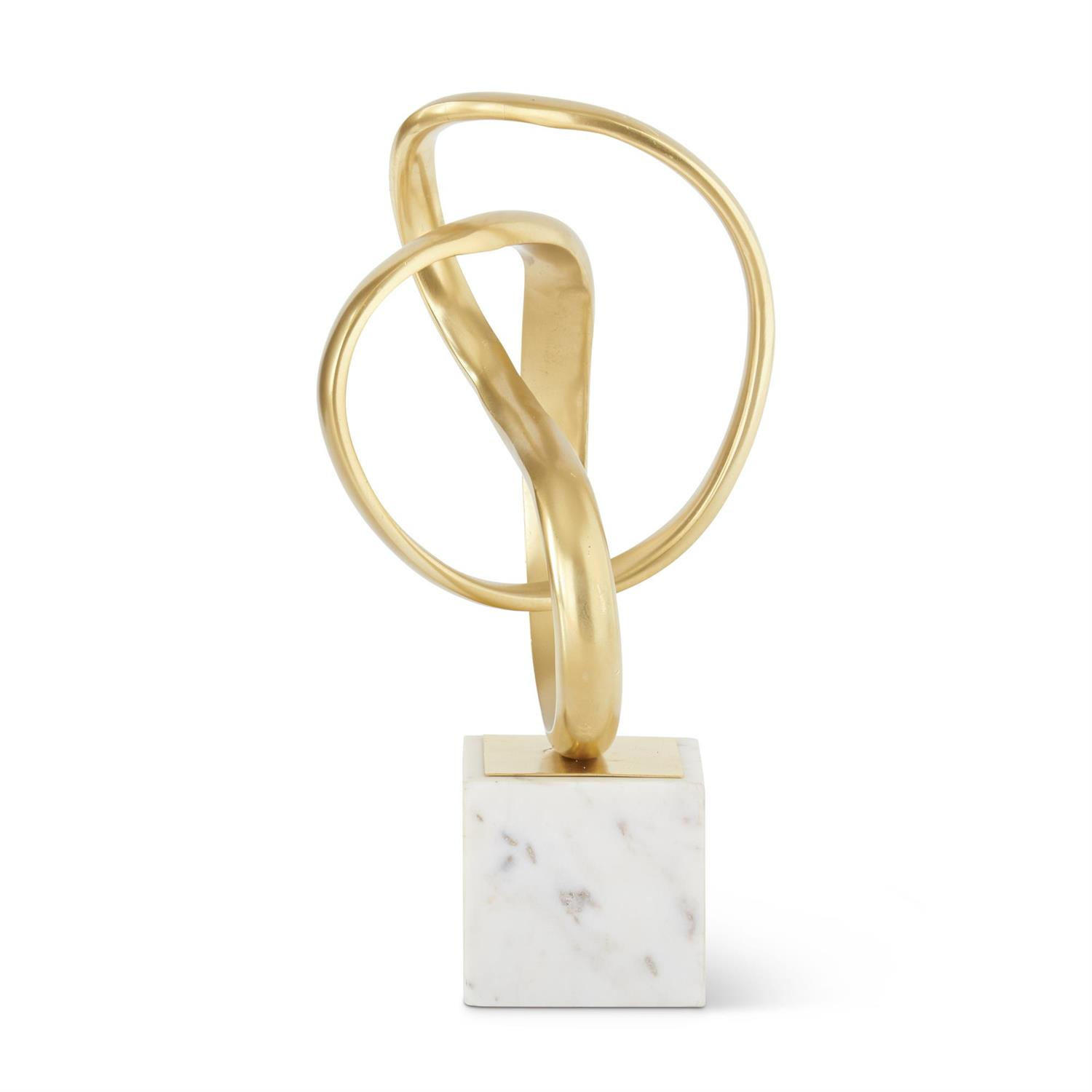 Gold Metal Sculpture on white marble base