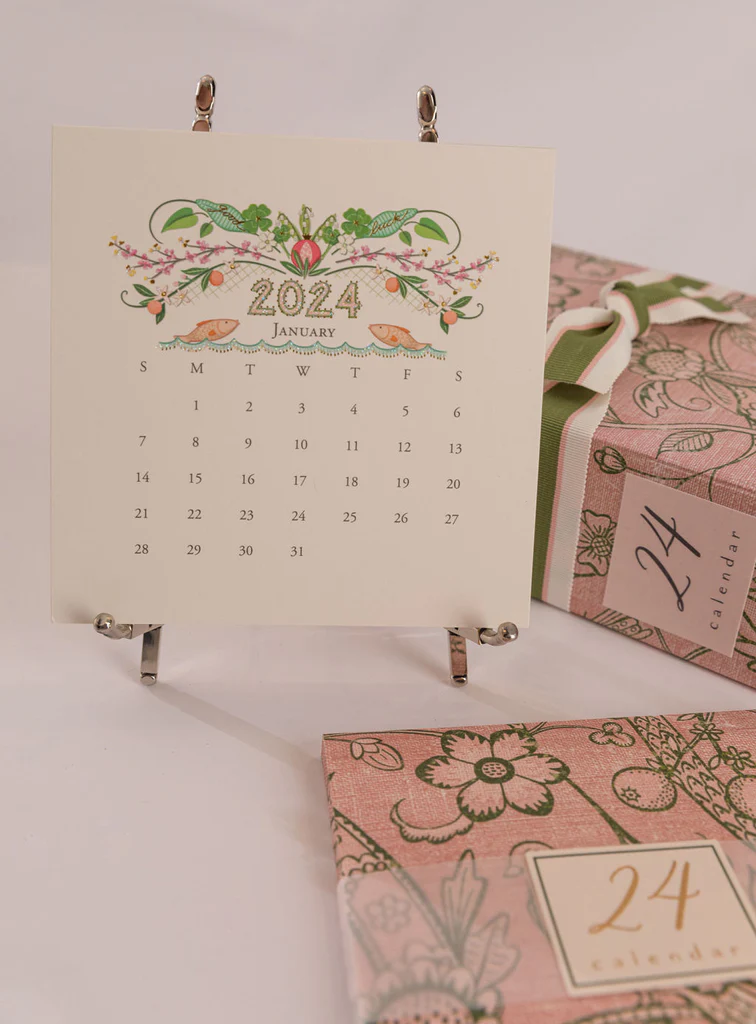 2024 Karen Adams Calendar with Gold Easel — Barbara Stewart Interiors