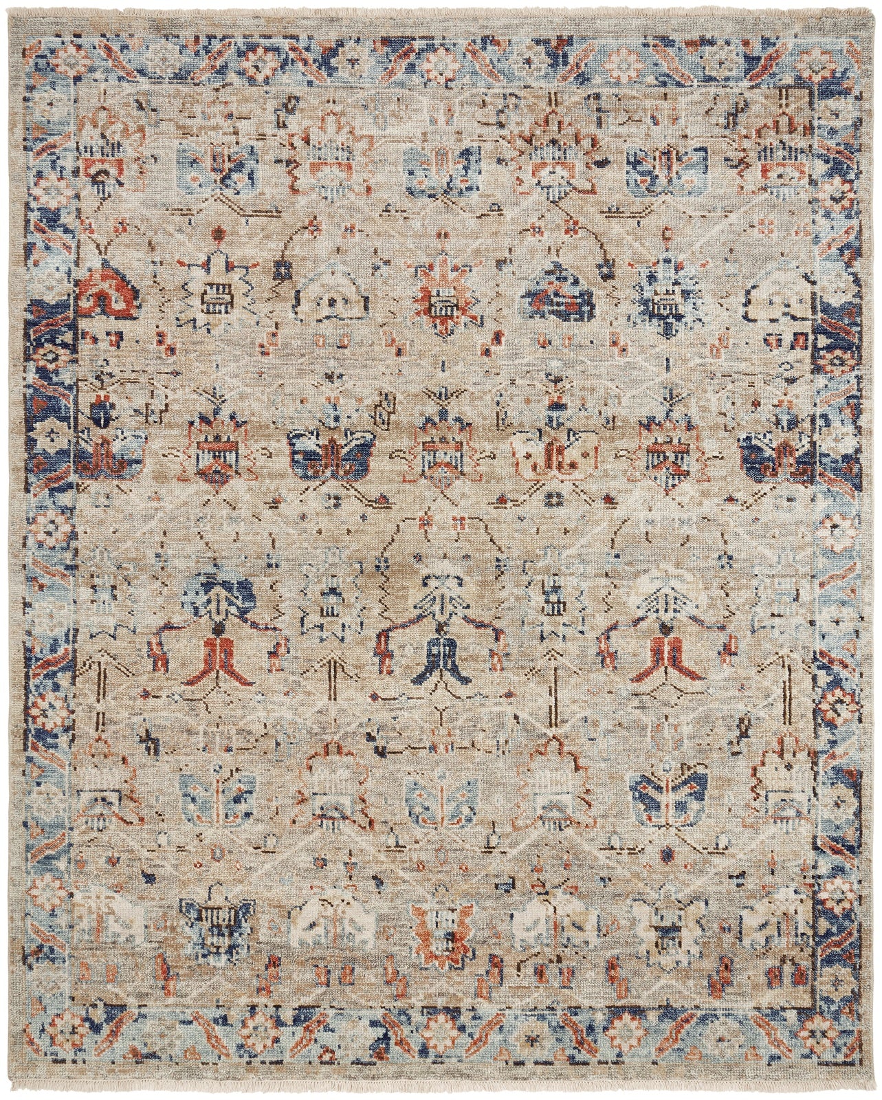 Alice Vintage Tan/ Blue Rug (8'x10') CALL FOR PRICING