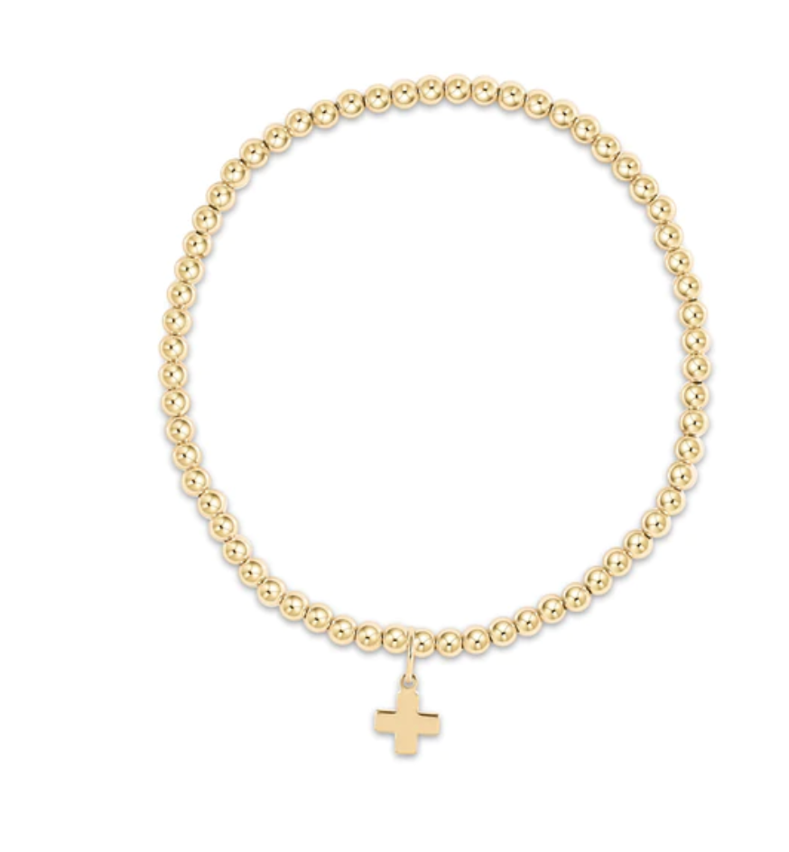 enewton Classic Gold Beaded Cross Bracelet