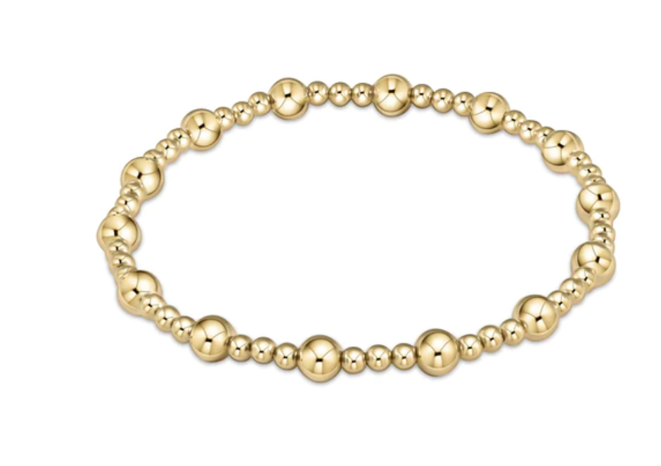 Classic Sincerity Pattern 5mm Bead Bracelet- Gold